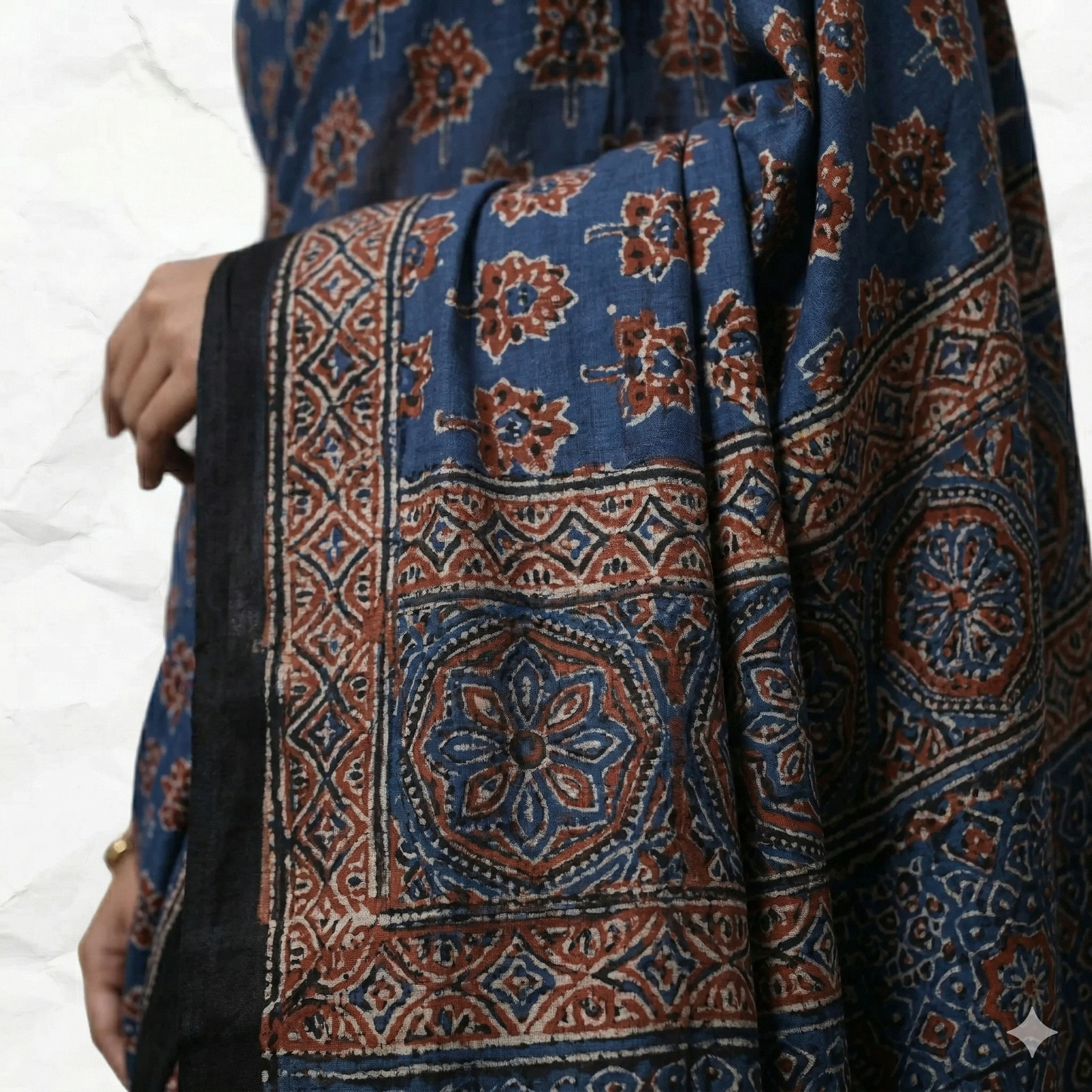 AJRAKH IN MODAL SILK (MD-AJ-KD-56) - BLOCK PRINTED