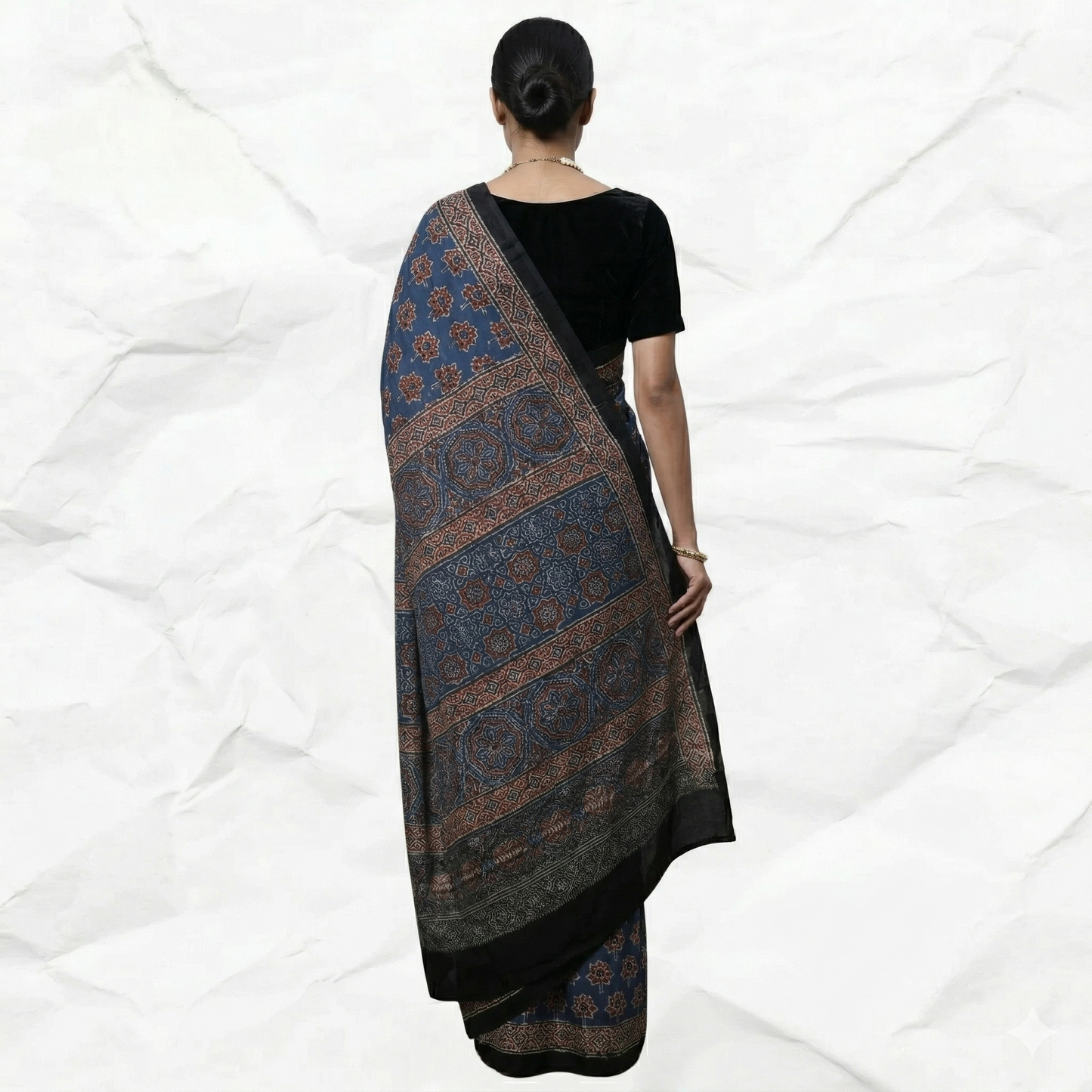 AJRAKH IN MODAL SILK (MD-AJ-KD-56) - BLOCK PRINTED