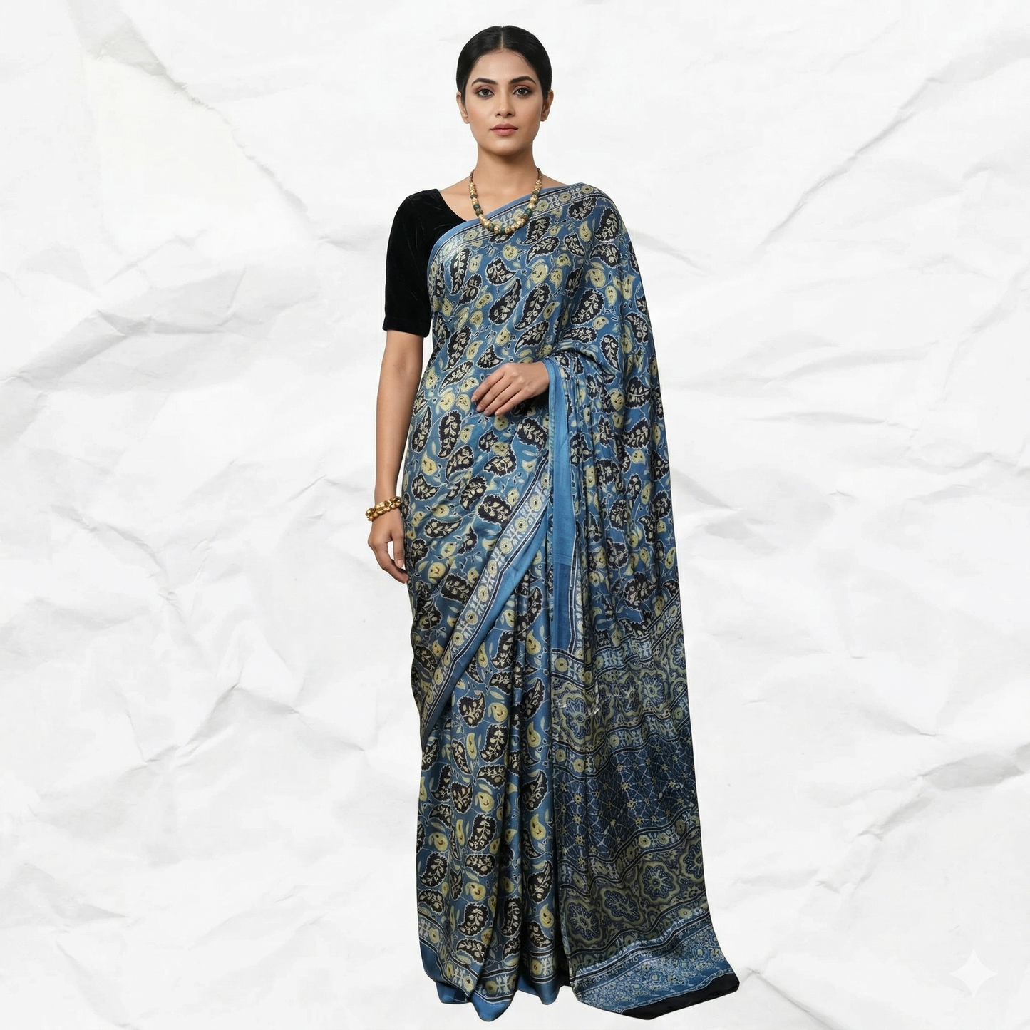 AJRAKH IN MODAL SILK (MD-AJ-KD-100) - BLOCK PRINTED