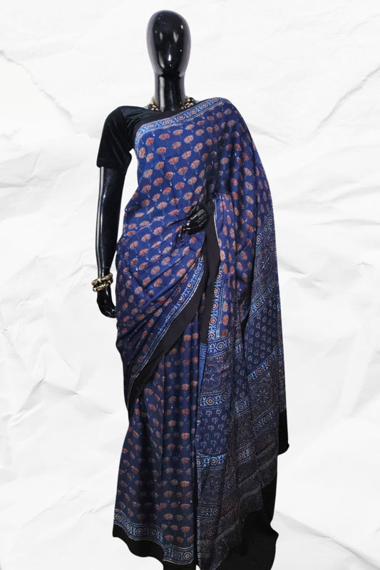 AJRAKH IN MODAL SILK (MD-AJ-KD-02) - BLOCK PRINTED