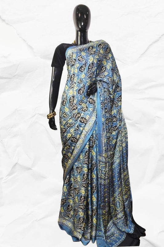 AJRAKH IN MODAL SILK (MD-AJ-KD-100) - BLOCK PRINTED