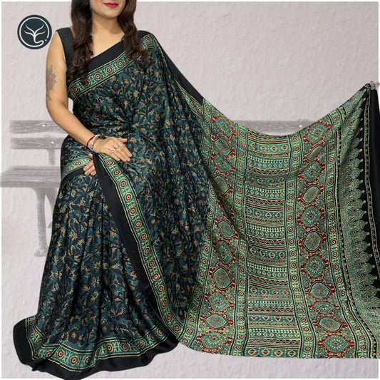 AJRAKH IN MODAL SILK (MD-AJ-KD-102) - BLOCK PRINTED