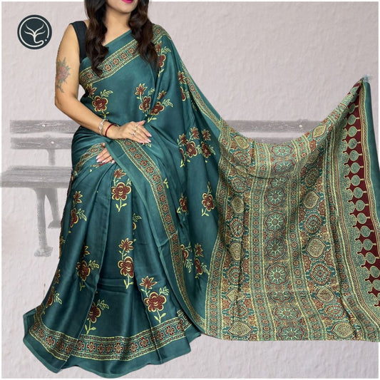 AJRAKH IN MODAL SILK (MD-AJ-KD-115) - BLOCK PRINTED