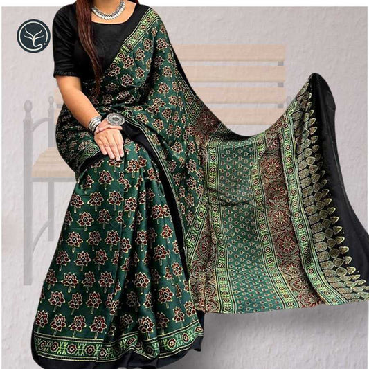 AJRAKH IN MODAL SILK (MD-AJ-KD-13) - BLOCK PRINTED