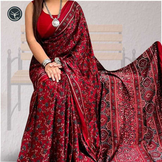 AJRAKH IN MODAL SILK (MD-AJ-KD-30) - BLOCK PRINTED