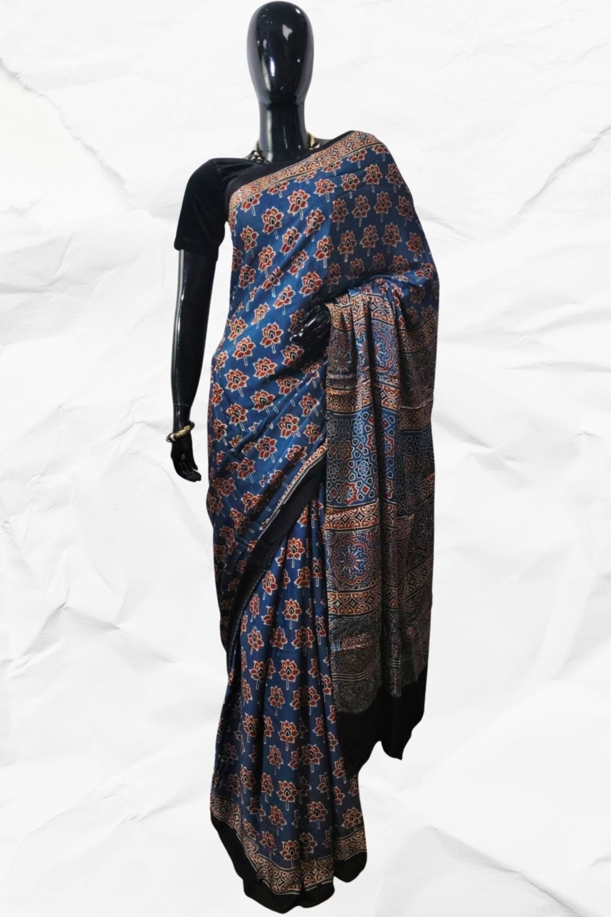 AJRAKH IN MODAL SILK (MD-AJ-KD-56) - BLOCK PRINTED