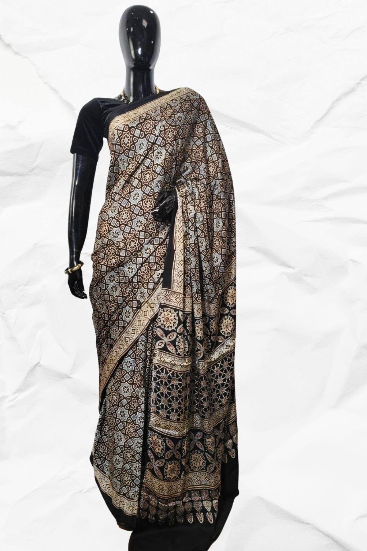 AJRAKH IN MODAL SILK (MD-AJ-KD-99) - BLOCK PRINTED