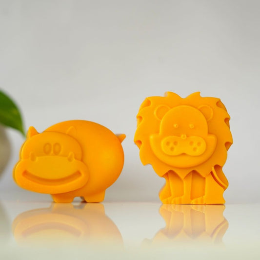 KIDS MANGO BUTTER SOAP(PACK OF 4 - LION AND HIPPO SHAPE SOAPS)