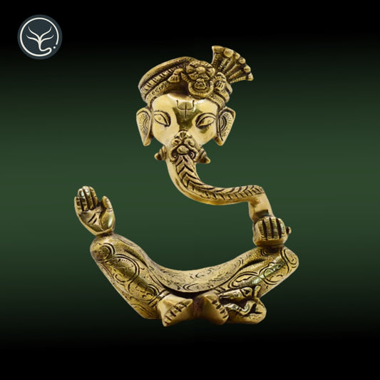 MODERN ART BRASS PAGADI GANESHA