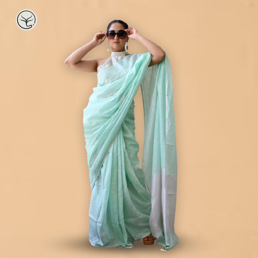PURE LINEN ON LINEN SAREE