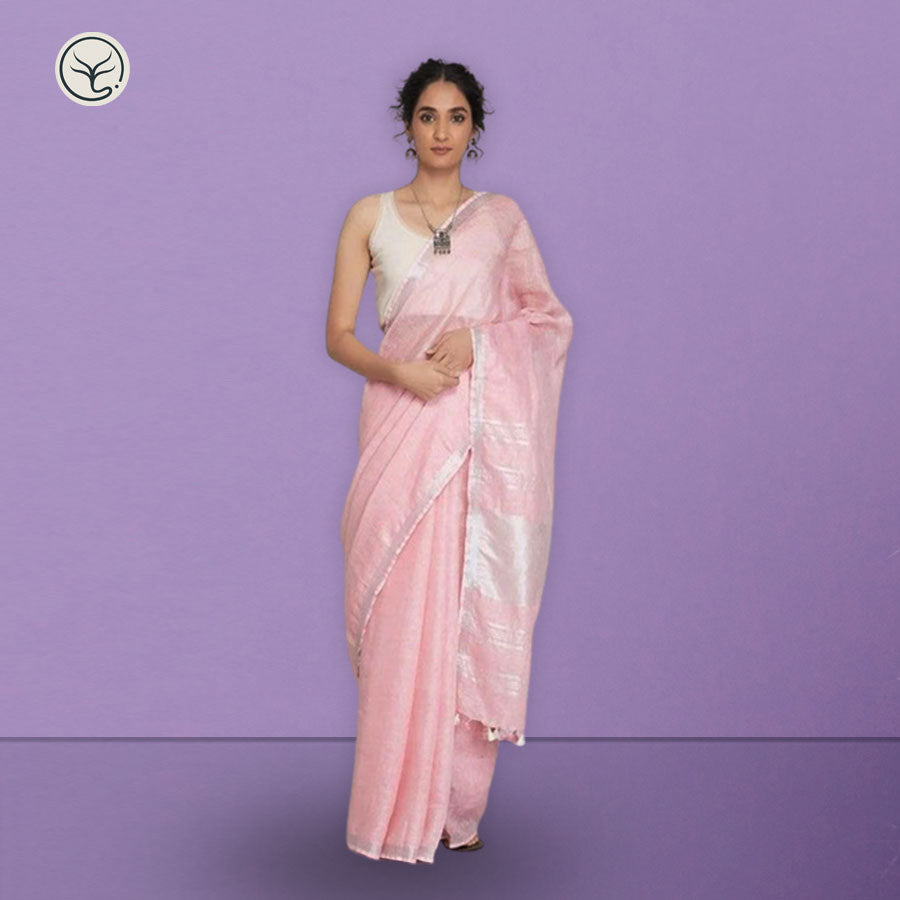 PURE LINEN ON LINEN SAREE