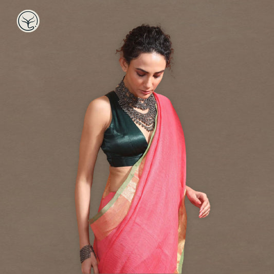 PURE LINEN ON LINEN SAREE