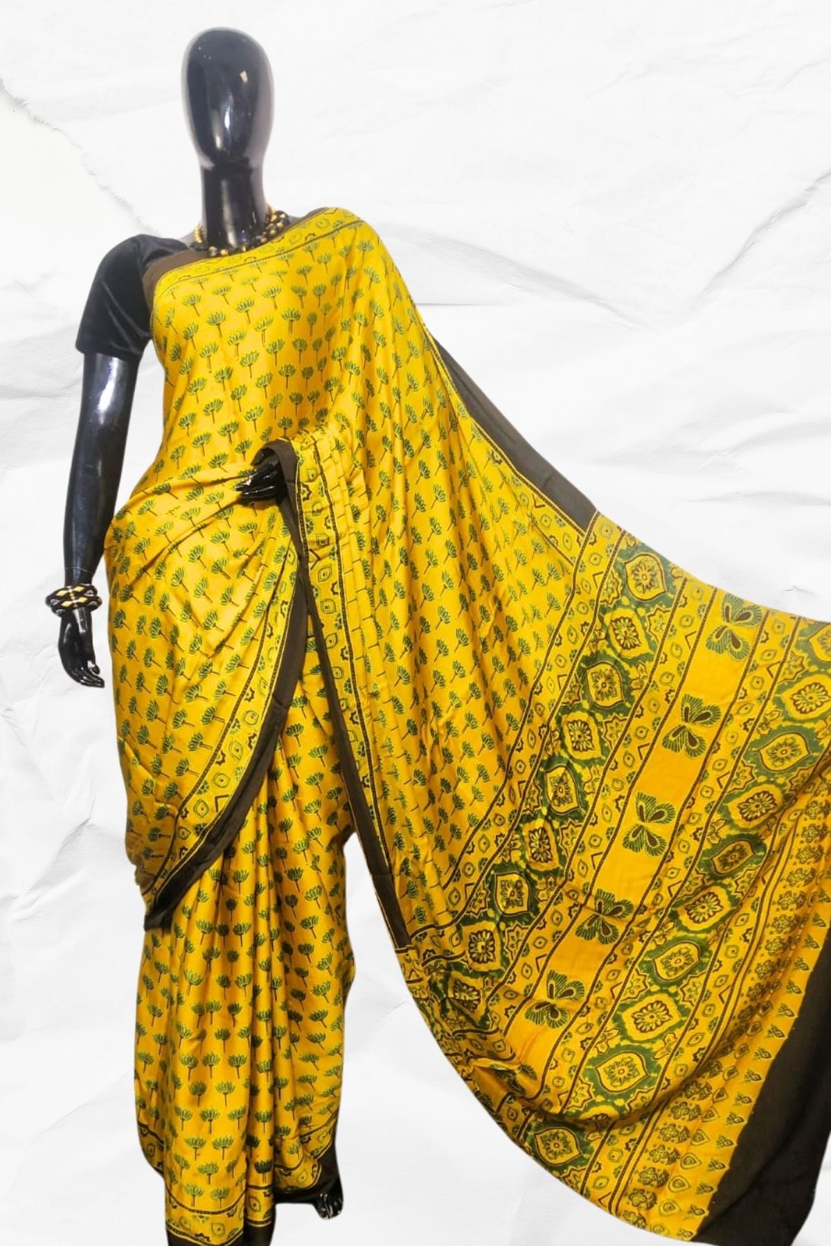 AJRAKH IN MODAL SILK (MD-AJ-SH-33) - BLOCK PRINTED