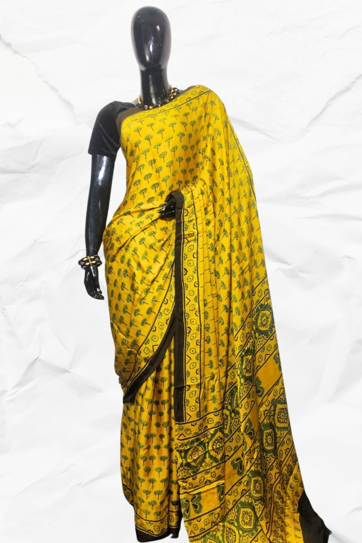 AJRAKH IN MODAL SILK (MD-AJ-SH-33) - BLOCK PRINTED