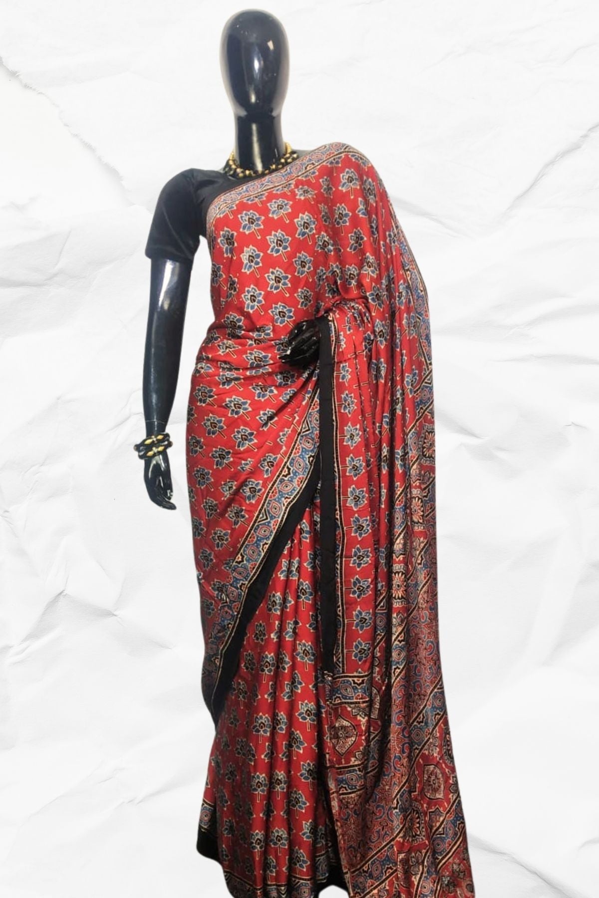AJRAKH IN MODAL SILK (MD-AJ-SH-38) - BLOCK PRINTED