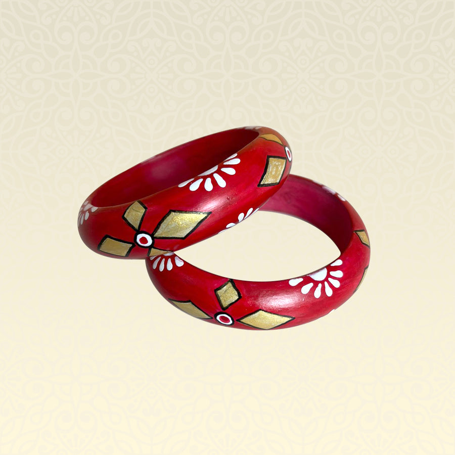 TERRACOTTA BANGLE SET (SET OF 2 – FLAME RED)