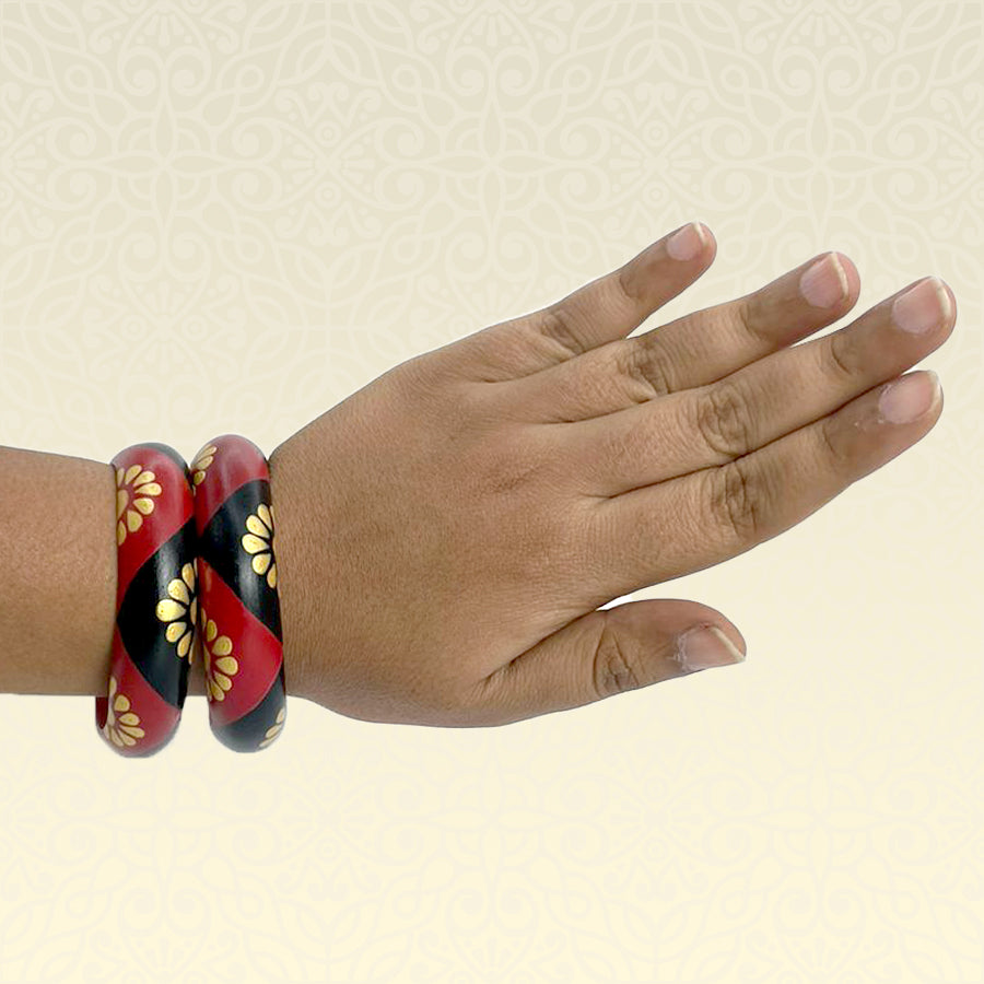 TERRACOTTA BANGLE SET (SET OF 2 – THE LADY BUG)