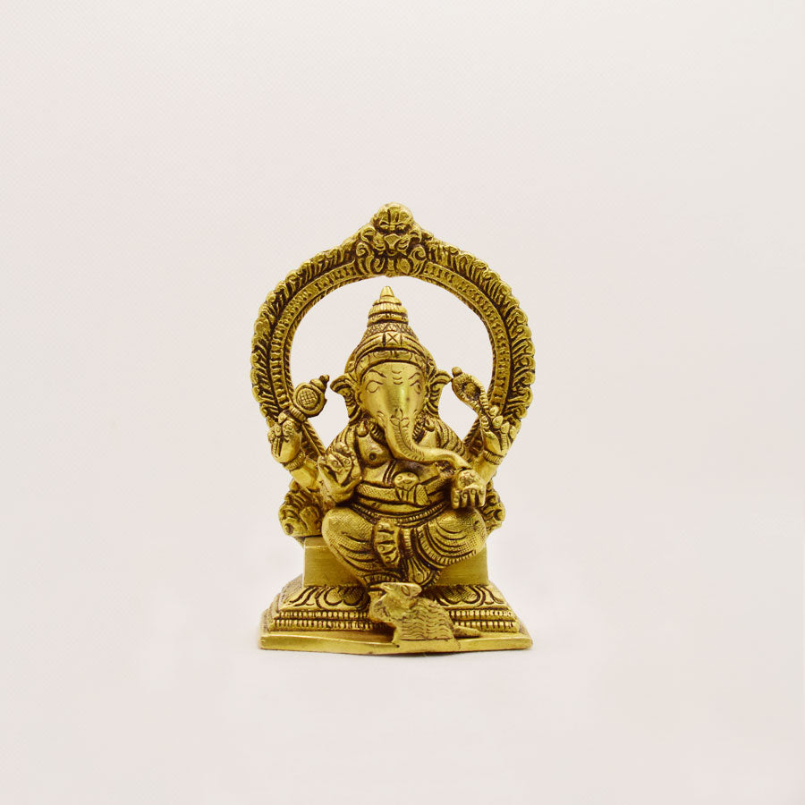 TRADITIONAL BRASS GANESHA WITH ARCH