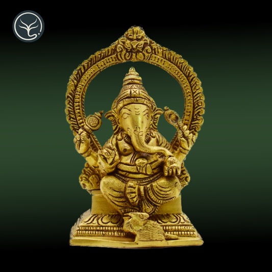 TRADITIONAL BRASS GANESHA WITH ARCH