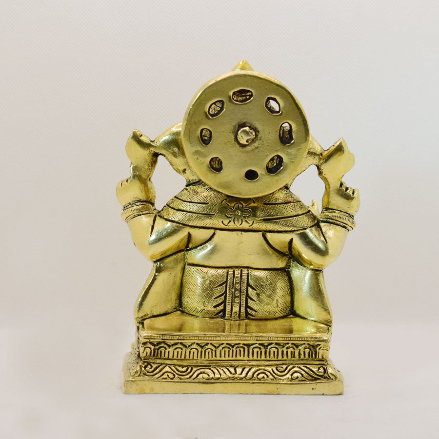 TRADITIONAL BRASS GANESHA WITH DETAILED WORK