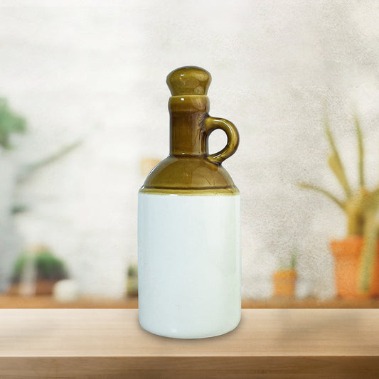 TRADITIONAL CERAMIC OIL CAN 1 LITRE (BROWN)