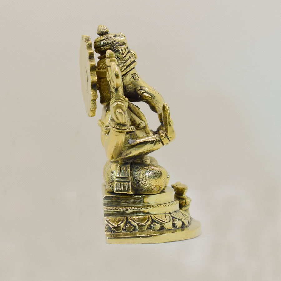 TRADITIONAL FINE QUALITY BRASS GANESHA WITH DETAILED WORK