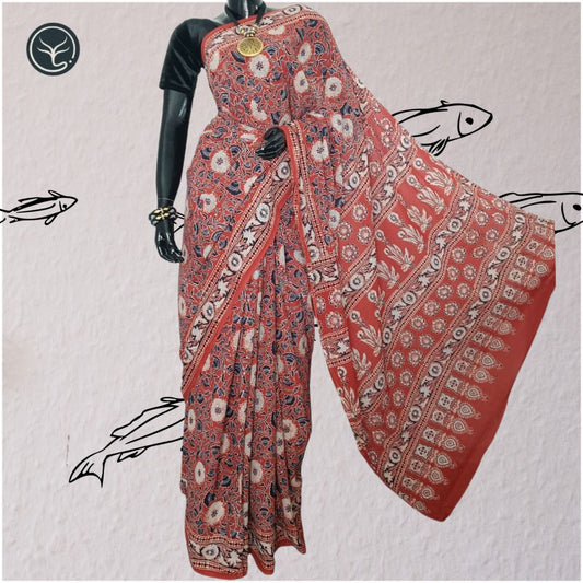 AJRAKH IN PURE COTTON (CT-AJ-BC-06) - BLOCK PRINTED