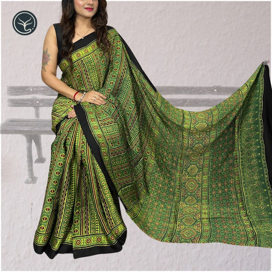 AJRAKH IN MODAL SILK (MD-AJ-KD-92) - BLOCK PRINTED
