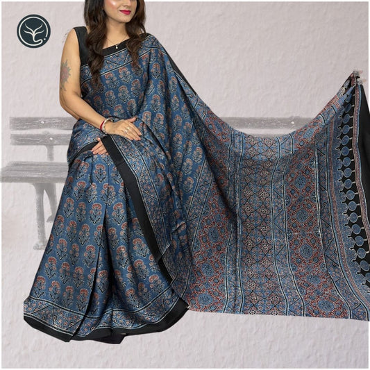 AJRAKH IN MODAL SILK (MD-AJ-KD-94) - BLOCK PRINTED