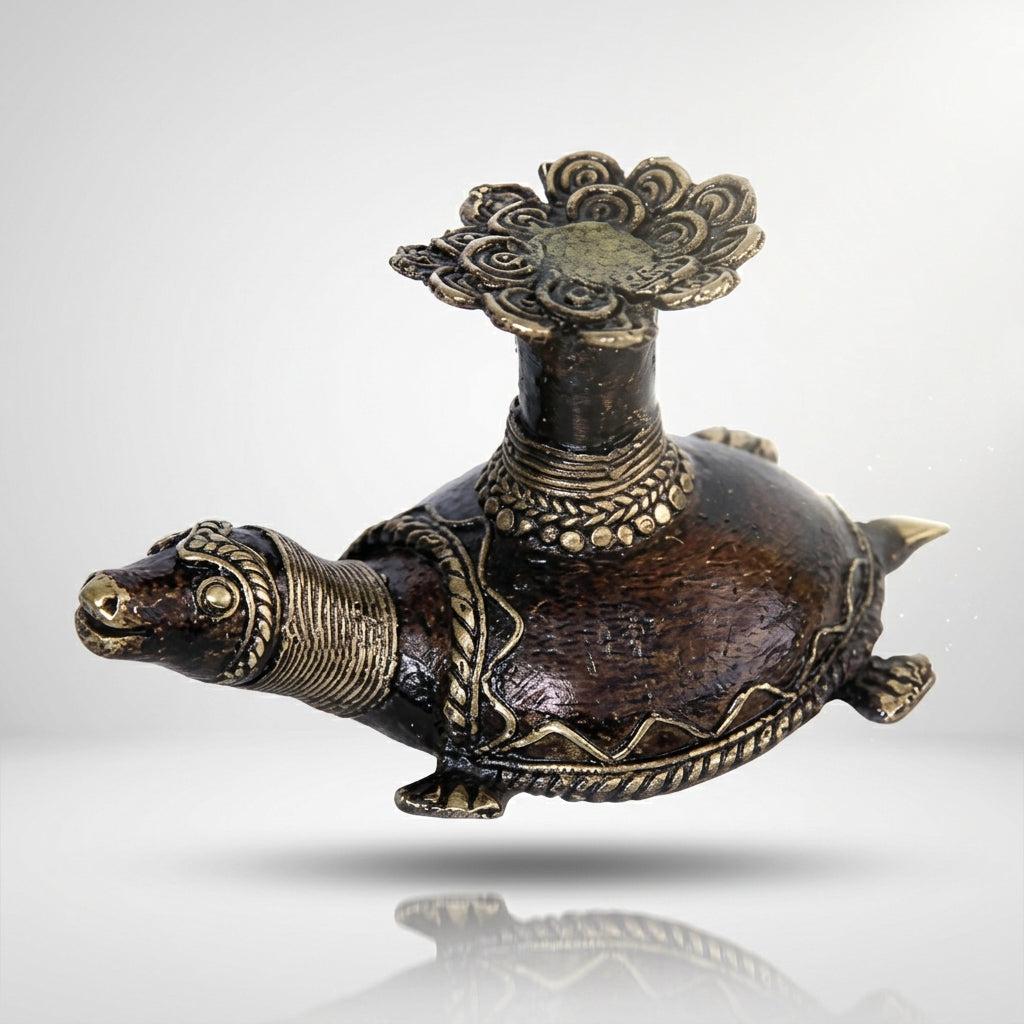 DHOKRA TORTOISE CANDLE HOLDER