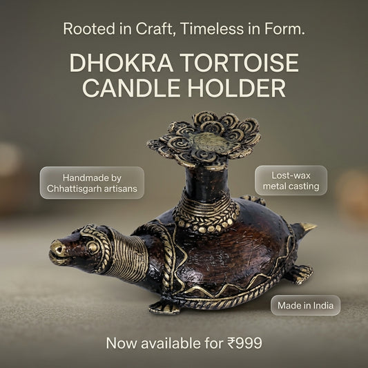 DHOKRA TORTOISE CANDLE HOLDER