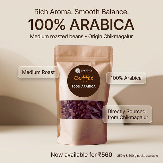 100% ARABICA Medium roasted beans - Origin Chikmagalur
