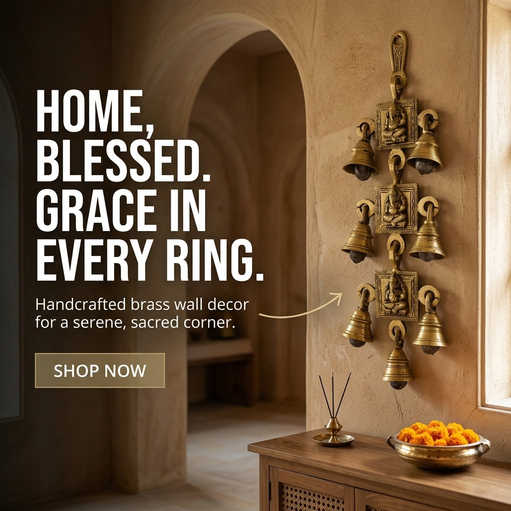 BRASS BELL WITH GANESH (3 BELL)