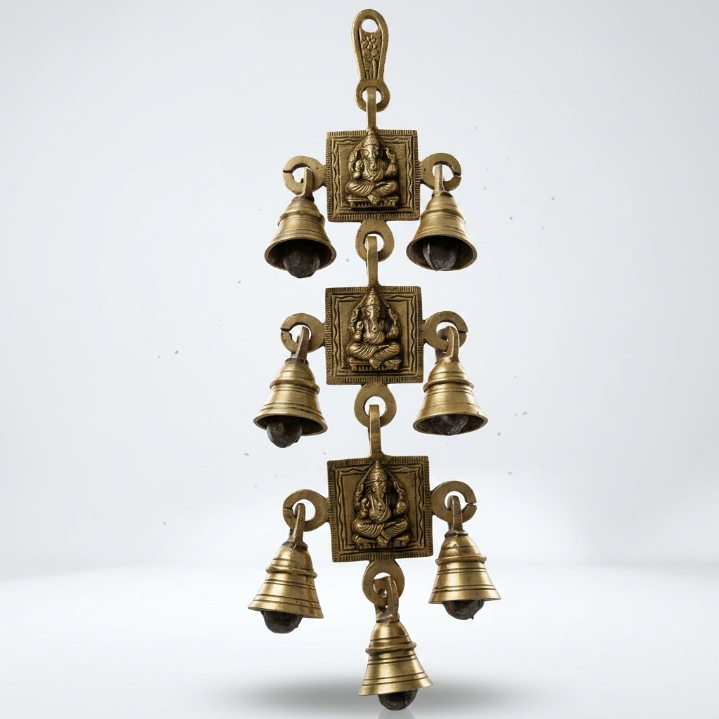 BRASS BELL WITH GANESH (3 BELL)