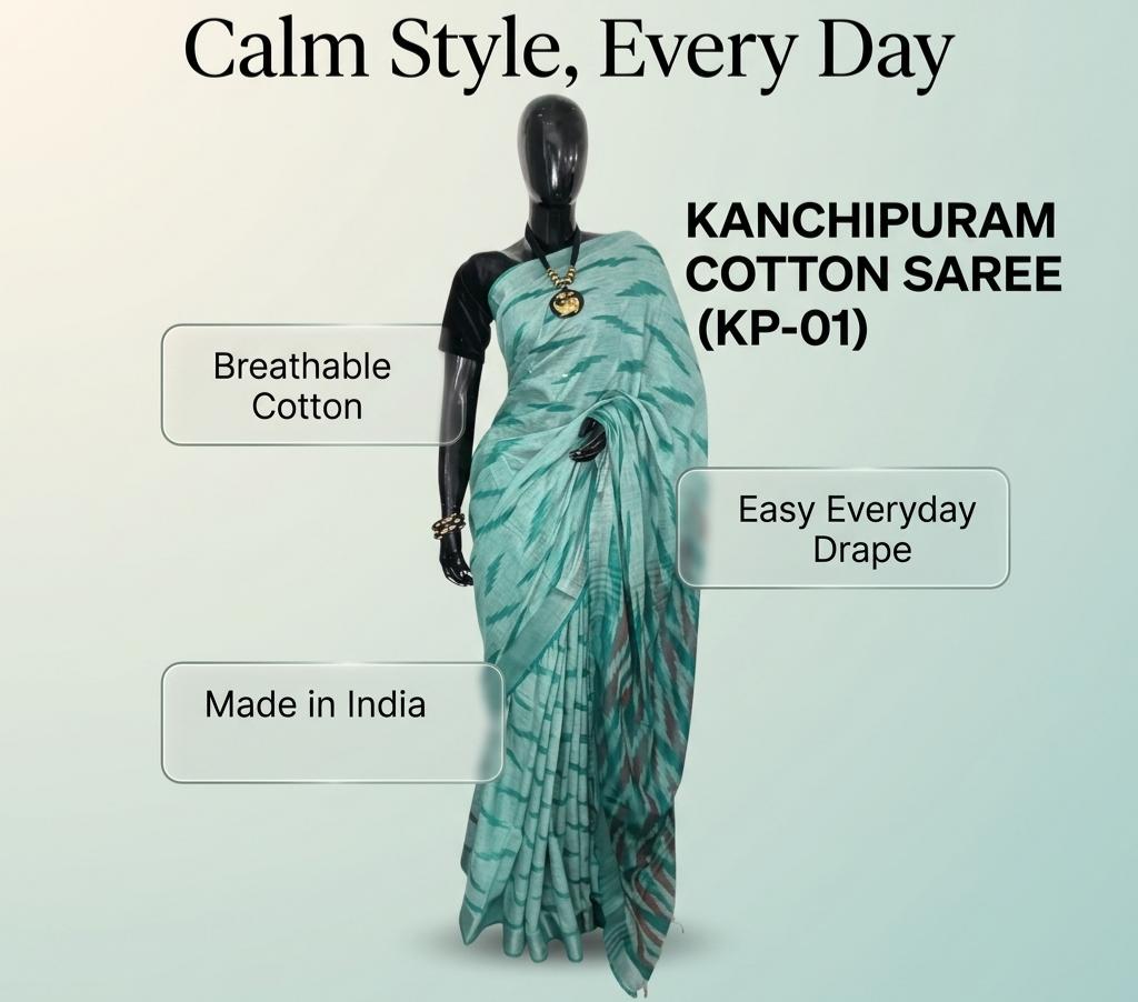 KANCHIPURAM COTTON SAREE (KP-01)