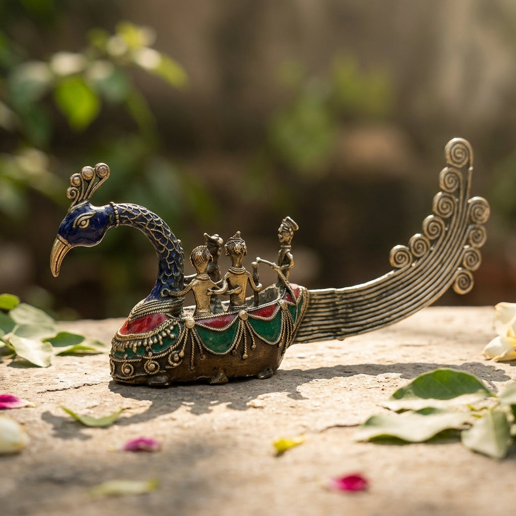 DHOKRA MULTICOLOUR PEACOCK BOAT